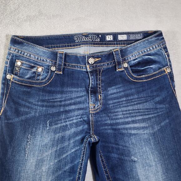 Miss Me Jeans Ankle Skinny Southwest Embroidered Stretch Medium Wash Womens 32 - Picture 4 of 14